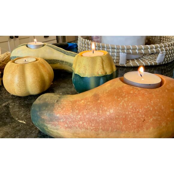 HOLIDAY | Ceramic Gourds - Thanksgiving Fall Table Decor | 4 piece Set - Picture 3 of 3